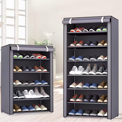 Multi-functional 10-layer shoe rack (can be freely disassembled into any number of layers) - Easy to assemble, portable for storage, suitable for 15 to 27 pairs of sports shoes, high heels and boots, it is an ideal choice for home use.
