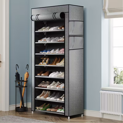 Multi-functional 10-layer shoe rack (can be freely disassembled into any number of layers) - Easy to assemble, portable for storage, suitable for 15 to 27 pairs of sports shoes, high heels and boots, it is an ideal choice for home use.