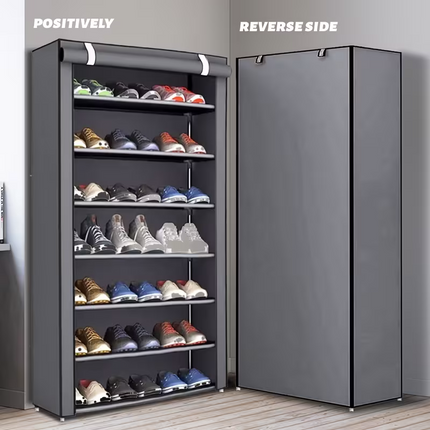Multi-functional 10-layer shoe rack (can be freely disassembled into any number of layers) - Easy to assemble, portable for storage, suitable for 15 to 27 pairs of sports shoes, high heels and boots, it is an ideal choice for home use.