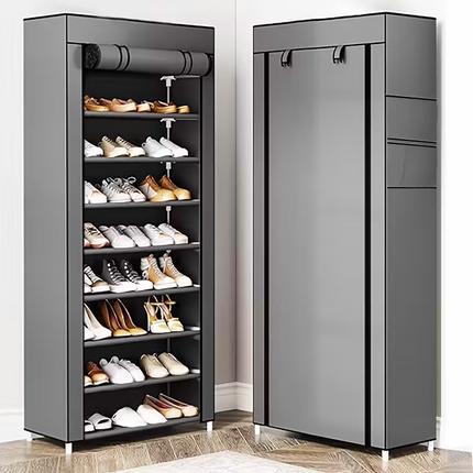 Multi-functional 10-layer shoe rack (can be freely disassembled into any number of layers) - Easy to assemble, portable for storage, suitable for 15 to 27 pairs of sports shoes, high heels and boots, it is an ideal choice for home use.