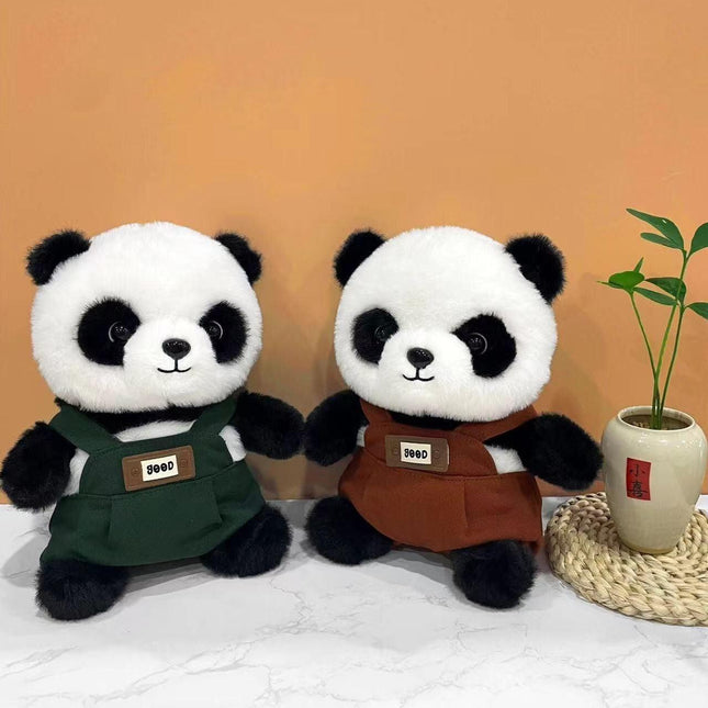 A unique Chinese panda plush toy, a simulated giant panda doll (green).