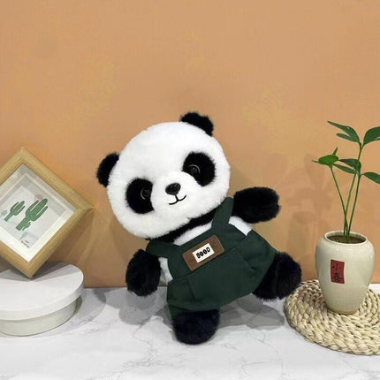 A unique Chinese panda plush toy, a simulated giant panda doll (green).