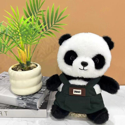 A unique Chinese panda plush toy, a simulated giant panda doll (green).