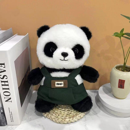 A unique Chinese panda plush toy, a simulated giant panda doll (green).