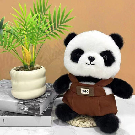 A unique Chinese panda plush toy, a simulated giant panda doll (green).