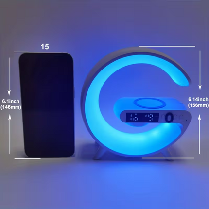 Wireless speaker with mobile phone charger; Creative ambient light night light; multi-functional music speaker suitable for teenagers and adults; bedroom bedside sound gift.