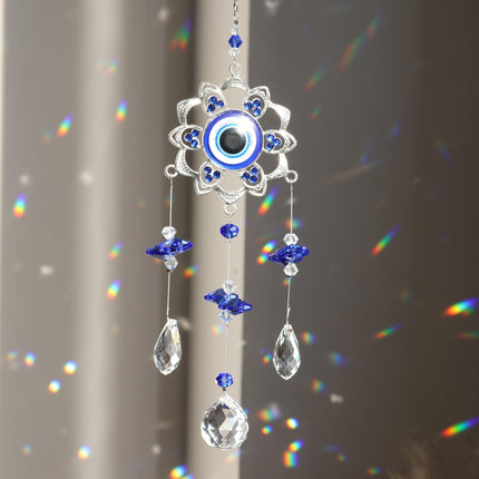 3pc Evil Eye Crystal Sun Capture Pendant Suitable for Home Window Decoration and Garden Hanging Decoration.