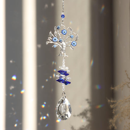 3pc Evil Eye Crystal Sun Capture Pendant Suitable for Home Window Decoration and Garden Hanging Decoration.