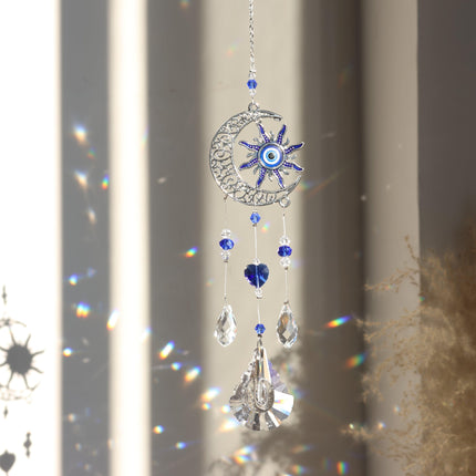 3pc Evil Eye Crystal Sun Capture Pendant Suitable for Home Window Decoration and Garden Hanging Decoration.