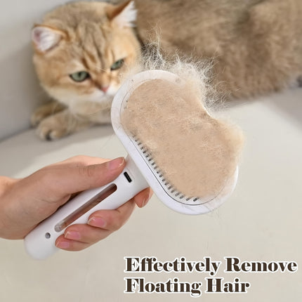 3-in-1 automatic cleaning steam pet brush - anti-static, suitable for long-haired and short-haired cats and dogs grooming tools, remove loose hair and reduce shedding.