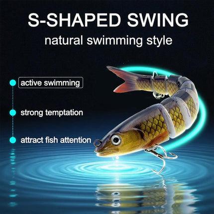 QQNAL5PCS Lure Beginner Set - 7-section sink bait suitable for both fresh and saltwater, stylish swimming style, long-distance casting without breaking the line, comes with a waterproof box, catch all species of bass, trout, and pike in one net..