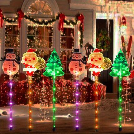 6-piece solar outdoor/indoor Christmas light strip with automatic switch function - solar lawn decoration, including ground stand, suitable for garden, courtyard, home - energy-saving LED brightness, no wiring required, holiday lighting, windproof and wat.