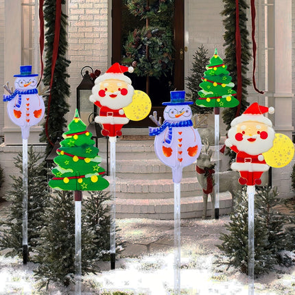 6-piece solar outdoor/indoor Christmas light strip with automatic switch function - solar lawn decoration, including ground stand, suitable for garden, courtyard, home - energy-saving LED brightness, no wiring required, holiday lighting, windproof and wat.