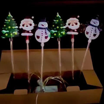 6-piece solar outdoor/indoor Christmas light strip with automatic switch function - solar lawn decoration, including ground stand, suitable for garden, courtyard, home - energy-saving LED brightness, no wiring required, holiday lighting, windproof and wat.