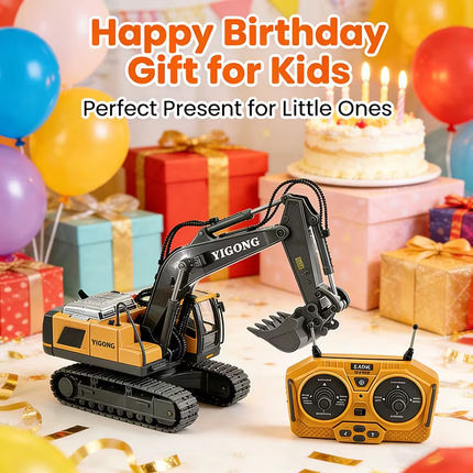 2.4G Remote Control Excavator Alloy Excavator Model Engineering Car Remote Control Car Boy Girl Unlimited Rotation - Larger 1/18 Scale Remote Control Excavator.