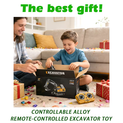 2.4G Remote Control Excavator Alloy Excavator Model Engineering Car Remote Control Car Boy Girl Unlimited Rotation - Larger 1/18 Scale Remote Control Excavator.
