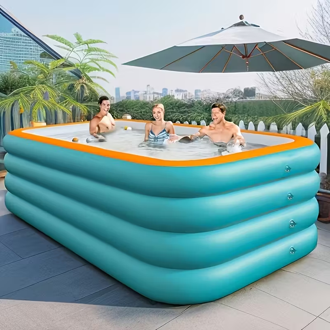 Large inflatable swimming pool, green swimming pool, suitable for home yard, outdoor pool, summer family gathering, must-have pool for playing water.
