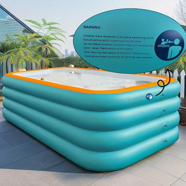 Large inflatable swimming pool, green swimming pool, suitable for home yard, outdoor pool, summer family gathering, must-have pool for playing water.