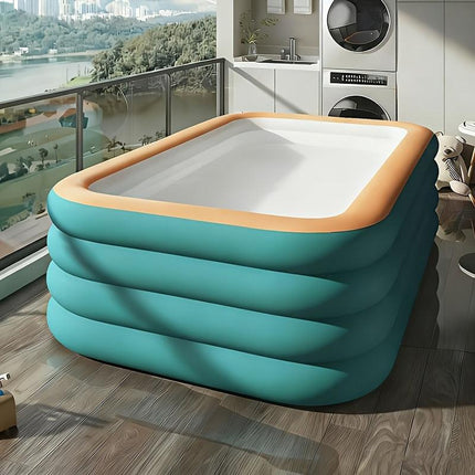 Large inflatable swimming pool, green swimming pool, suitable for home yard, outdoor pool, summer family gathering, must-have pool for playing water.