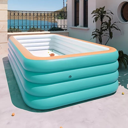 Large inflatable swimming pool, green swimming pool, suitable for home yard, outdoor pool, summer family gathering, must-have pool for playing water.