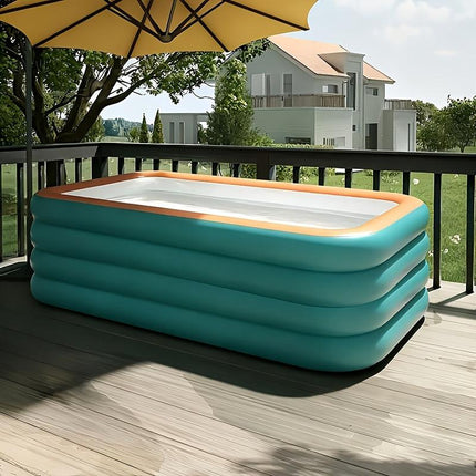 Large inflatable swimming pool, green swimming pool, suitable for home yard, outdoor pool, summer family gathering, must-have pool for playing water.
