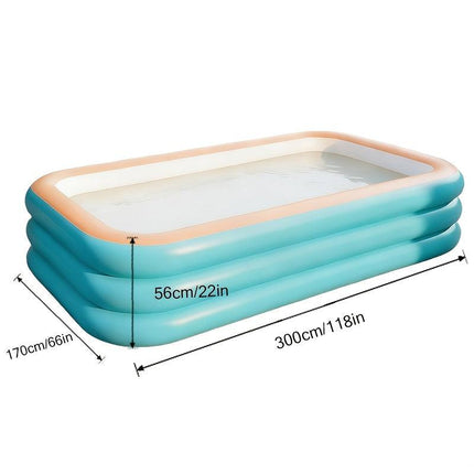 Large inflatable swimming pool, green swimming pool, suitable for home yard, outdoor pool, summer family gathering, must-have pool for playing water.