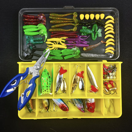 Lure, fake bait set universal complete set, artificial bait for bream, freshwater minnow, vib, peanut, shiny lure, soft bait, iron plate.