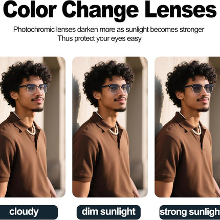 AI Smart Translation Glasses: 110+ Languages, Photochromic Lenses, Bluetooth – Ideal for Travel, Business & Daily Use（black）.