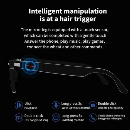 AI Smart Translation Glasses: 110+ Languages, Photochromic Lenses, Bluetooth – Ideal for Travel, Business & Daily Use（black）.