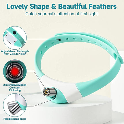 Automatic Laser Cat Collar Toy: Rechargeable Interactive Red Light Toy for Australian Indoor Cats & Kittens.