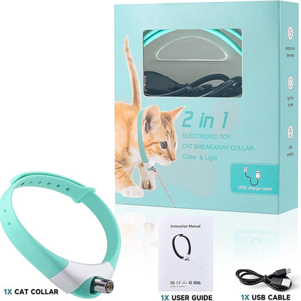 Automatic Laser Cat Collar Toy: Rechargeable Interactive Red Light Toy for Australian Indoor Cats & Kittens.