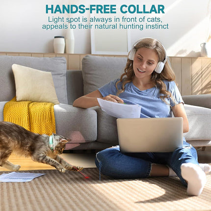 Automatic Laser Cat Collar Toy: Rechargeable Interactive Red Light Toy for Australian Indoor Cats & Kittens.