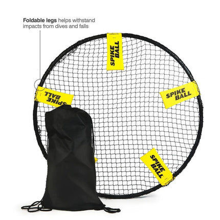 W3 Ball Original Roundnet Game Set, 4-Player Outdoor Volleyball with 3 Balls, Net & Bag for Lawn, Sand & Indoors.