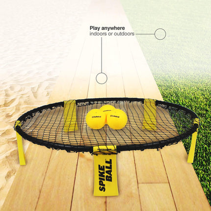 W3 Ball Original Roundnet Game Set, 4-Player Outdoor Volleyball with 3 Balls, Net & Bag for Lawn, Sand & Indoors.
