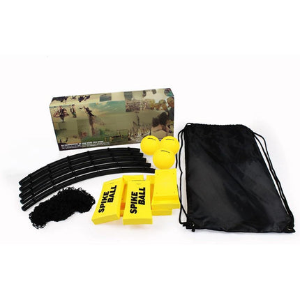 W3 Ball Original Roundnet Game Set, 4-Player Outdoor Volleyball with 3 Balls, Net & Bag for Lawn, Sand & Indoors.