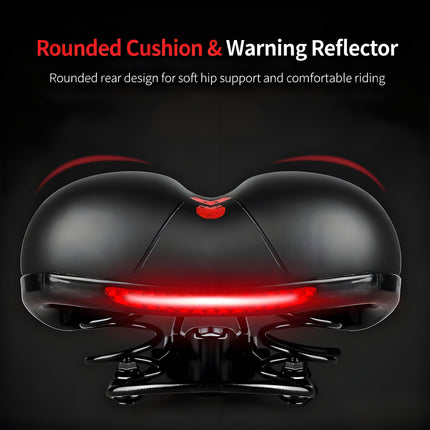 Bike Saddle with Rechargeable Taillight: 21×25×11cm Silicone Seat, 700g, Wrench Included for Aussie Cyclists.