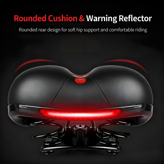 Bike Saddle with Rechargeable Taillight: 21×25×11cm Silicone Seat, 700g, Wrench Included for Aussie Cyclists.