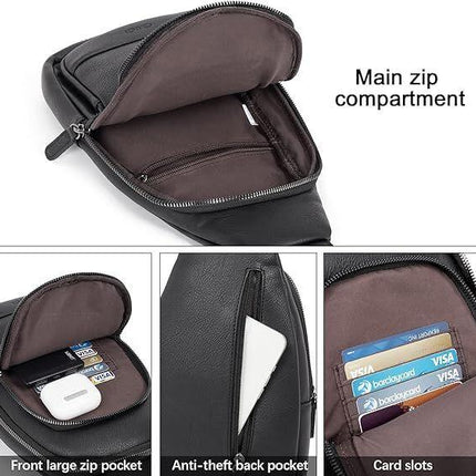 Black Faux Leather Sling Bag: Unisex, Spacious, Reversible Crossbody for Aussies.