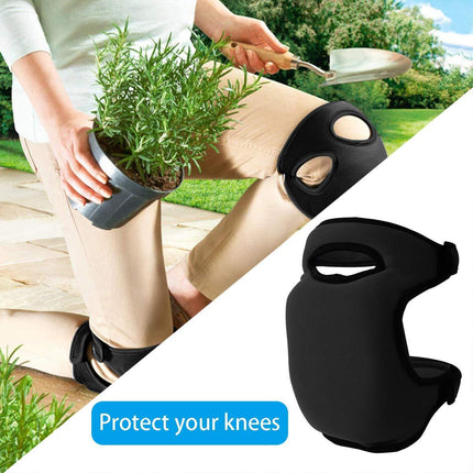 Black Gardening Knee Pads (2-Pack): Ultra-Thick Memory Foam, Adjustable Straps – Ideal for Gardening, Cleaning, Flooring & Work.