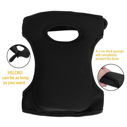 Black Gardening Knee Pads (2-Pack): Ultra-Thick Memory Foam, Adjustable Straps – Ideal for Gardening, Cleaning, Flooring & Work.