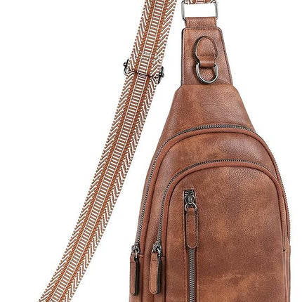Brown Faux Leather Sling Bag: Unisex, Spacious, Reversible Crossbody for Aussies