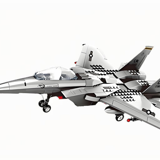 Christmas gift F-15 Eagle Fighter Jet Building Blocks Set, 223 Pieces Military Aircraft Model Kit for Kids & Enthusiasts（F15 fighter）.
