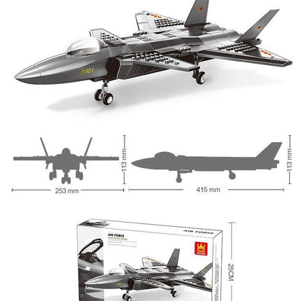 Christmas gift J-20 Stealth Fighter Jet Building Blocks Set, 229 Pieces Military Aircraft Model Kit for Kids Aged 6+ & Enthusiasts（J20 fighter）.