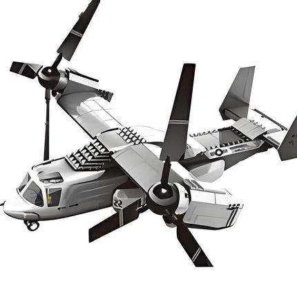 Christmas gift US Osprey Tiltrotor Aircraft Building Blocks Set, 460 Pieces Military Transport Model Kit for Kids Aged 6+ & Enthusiasts（Osprey tiltrotor aircraft）.