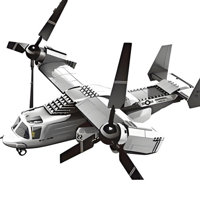 Christmas gift US Osprey Tiltrotor Aircraft Building Blocks Set, 460 Pieces Military Transport Model Kit for Kids Aged 6+ & Enthusiasts（Osprey tiltrotor aircraft）.