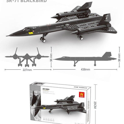 Christmas gift SR-71 Blackbird Reconnaissance Aircraft Building Blocks Set, 183 Pieces Military Model Kit for Kids Aged 6+ & Enthusiasts（SQ71 reconnaissance plane）.