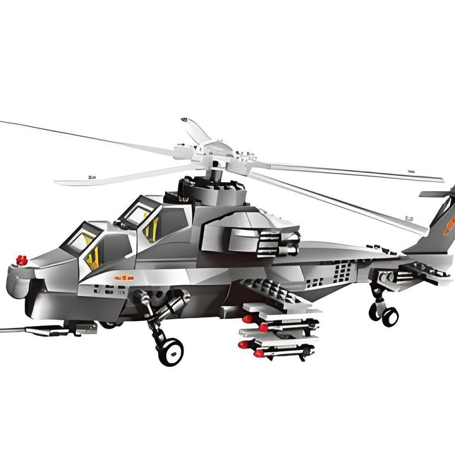 Christmas gift WZ-10 Attack Helicopter Building Blocks Set, 264 Pieces Military Model Kit for Kids Aged 6+ & Enthusiasts（WZ10 helicopter gunship）.