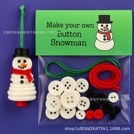 Christmas gift Christmas Button Ornament - Festive Santa Design Craft Kit （green Christmas tree）.