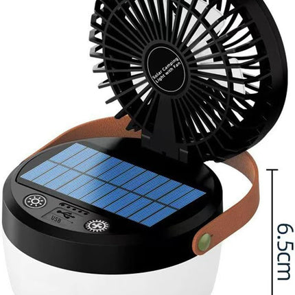 Camping Light with Fan, Portable Hanging Lamp for Tent, IPX4 Waterproof, 4 Mode Light Camping Lantern and 3 -Speed Quiet Fan,USB & Auxiliary Solar Charging，for Camping/College Dorm (Army Green).