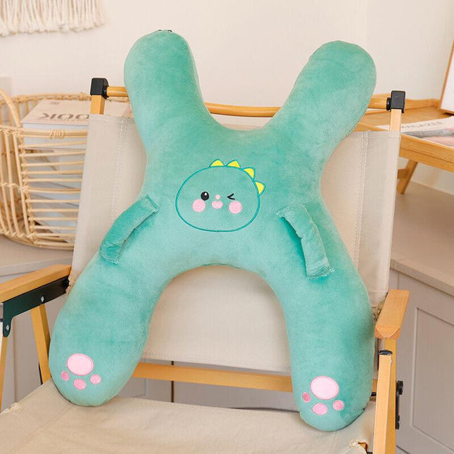 Christmas gift for kids-Kids Travel Pillow, Ergonomic Plush Support for Car Rides, Comfortable Sleep Companion for Children（green dinosaur）.